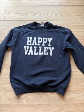Penn State Gildan Navy Crewneck Sweatshirt with White "HAPPY VALLEY" Print